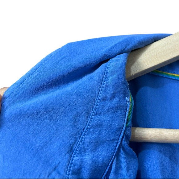 PILCRO Blue Oversized Button Down Fringe Shirt Women’s Size Large - Picture 3 of 10